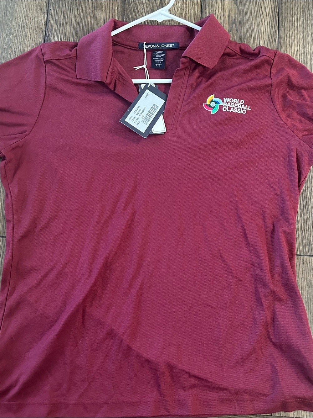 Women's Maroon Polo Shirt - World Baseball Classic Logo